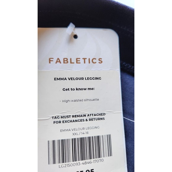 Fabletics Emma Velour High Rise Legging Size XXL Deep Navy Blue NEW With Tags! - Picture 5 of 9